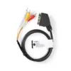 Cablu SCART - 3x RCA tata 2m negru CVGT31130BK20 Nedis - imagine 3
