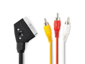 Cablu SCART - 3x RCA tata 2m negru CVGT31130BK20 Nedis