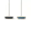 Cablu serial 25pini D-Sub tata - D-Sub 25pini mama 3m crem Nedis - imagine 2