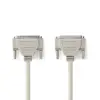 Cablu serial 25pini D-Sub tata - D-Sub 25pini mama 3m crem Nedis
