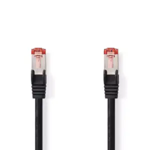 Cablu SFTP Cat6 30m negru RJ45 tata - RJ45 tata Nedis