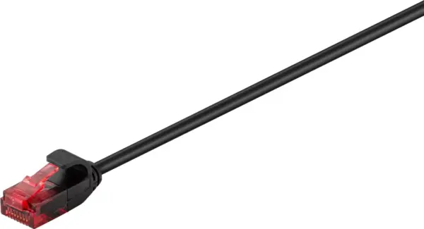 Cablu slim 3.6mm patchcord Cat6 UTP 0.15m negru 250MHz RJ45 cupru Goobay