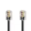 Cablu spiralat RJ10 tata - RJ10 tata 5m negru Nedis