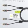 Cablu stereo 2x RCA tata-tata 3m premium extrem de flexibil textil negru Goobay Plus 65294 - imagine 4