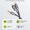 Cablu stereo premium extrem de flexibil textil 1m Jack 3.5 mm tata - 2x RCA tata negru Goobay Plus 65285 - imagine 2