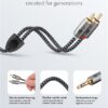 Cablu stereo premium extrem de flexibil textil 1m Jack 3.5 mm tata - 2x RCA tata negru Goobay Plus 65285 - imagine 3