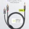 Cablu stereo premium extrem de flexibil textil 1m Jack 3.5 mm tata - 2x RCA tata negru Goobay Plus 65285 - imagine 4