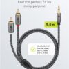 Cablu stereo premium extrem de flexibil textil 5m Jack 3.5 mm tata - 2x RCA tata negru Goobay Plus 65290 - imagine 4