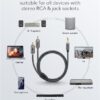 Cablu stereo premium extrem de flexibil textil 5m Jack 3.5 mm tata - 2x RCA tata negru Goobay Plus 65290 - imagine 8