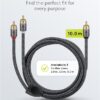 Cablu subwoofer premium flexibil RCA Y 10m RCA tata - 2x RCA tata negru Goobay Plus 65303 - imagine 4