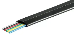 Cablu telefon 6 fire plat negru CCA aluminiu-cuprat Goobay