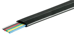 Cablu telefonic plat 6 fire negru AWG 30 Cupru Vanzare la metru liniar 50254 Goobay