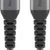 Cablu textil USB TYPE C tata-tata 0.5m 3A mufe metalice argintiu Goobay