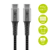 Cablu textil USB TYPE C tata-tata 0.5m 3A mufe metalice argintiu Goobay - imagine 3