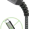 Cablu textil USB TYPE C tata-tata 0.5m 3A mufe metalice argintiu Goobay - imagine 4