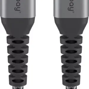 Cablu textil USB TYPE C tata-tata 0.5m 3A mufe metalice argintiu Goobay