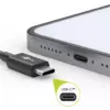 Cablu textil USB TYPE C tata-tata 0.5m 3A mufe metalice argintiu Goobay - imagine 6