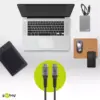 Cablu textil USB TYPE C tata-tata 0.5m 3A mufe metalice argintiu Goobay - imagine 7