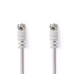 Cablu TV coaxial tata - coaxial mama 1m alb CSC dublu izolat Nedis