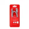 Cablu USB 2 in 1 cu conector USB Type C argintiu 1m protectie metalica Steel Line Skross - imagine 2
