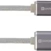 Cablu USB 2 in 1 cu conector USB Type C argintiu 1m protectie metalica Steel Line Skross