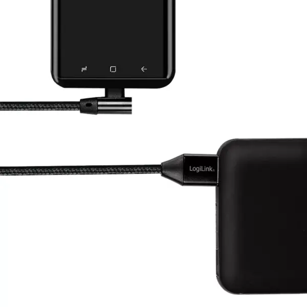 Cablu USB 2.0 A mufa tata - USB Type C mufa tata in unghi 0.3m LOGILINK CU0137 - imagine 3