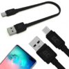 Cablu USB 2.0 A mufa - USB type C mufa 0.25m plat negru Green Cell KABGC03 - imagine 2