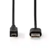Cablu USB 2.0 A tata - Mini 5 Pini mini USB tata 2m negru Nedis - imagine 2
