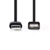 Cablu USB 2.0 A tata - USB A mama 3m negru Nedis - imagine 2
