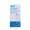 Cablu USB 2.0 A tata - USB type C 1m 3A alb Well CABLE-USB/USBC-1WE06-WL - imagine 2