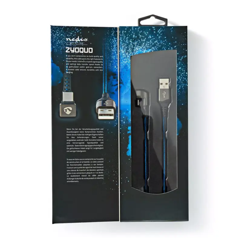 Cablu USB 2.0 A tata - USB Type C tata conector gaming 180 2m NEDIS