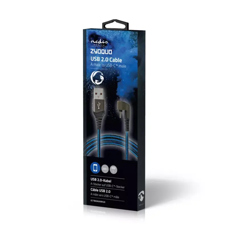 Cablu USB 2.0 A tata - USB Type C tata conector gaming 180 2m NEDIS