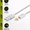 Cablu USB 2.0 cu mufa magnetica micro USB 1.2m argintiu Goobay - imagine 2