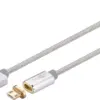 Cablu USB 2.0 cu mufa magnetica micro USB 1.2m argintiu Goobay - imagine 3