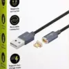 Cablu USB 2.0 cu mufa magnetica micro USB 1.2m negru Goobay - imagine 4