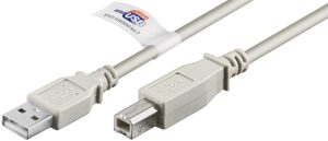Cablu USB 2.0 HI-SPEED tip A la tip B imprimanta 2m 480Mbit/s Cupru dublu ecranat gri 50831 Goobay
