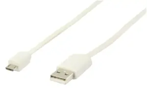 Cablu USB 2.0 USB A tata - micro USB B tata plat 1m alb Valueline