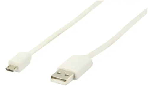 Cablu USB 2.0 USB A tata - micro USB B tata plat 1m alb Valueline