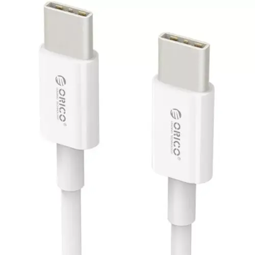 Cablu USB 2.0 USB Type C - USB Type C 2m Charging/Data Cablu alb Orico