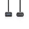 Cablu USB 3.0 mama - USB Type C tata 0.15m negru NEDIS - imagine 2