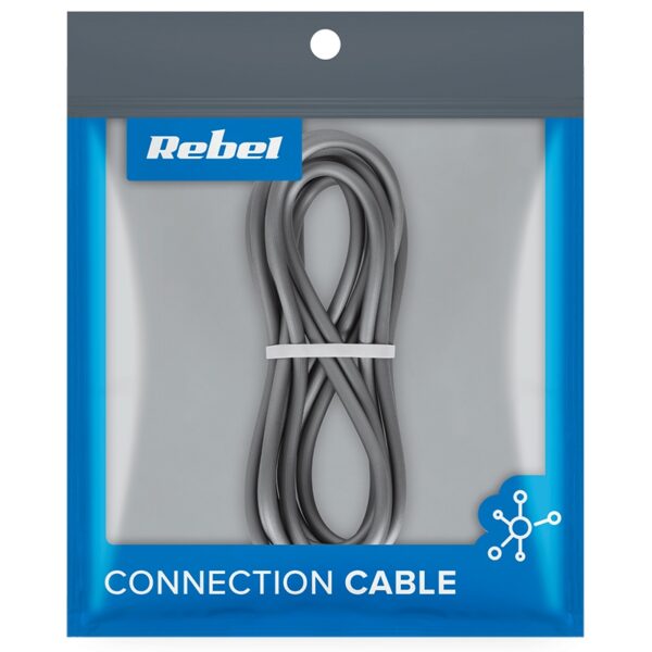Cablu USB 3.0 - Micro USB 2m flexibil gri Rebel RB-6010-200-B - imagine 2