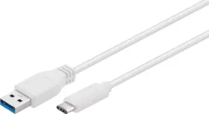 Cablu USB 3.0 tata la USB Type C 3.0 A tata alb 5Gbp/s 1m Goobay