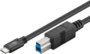 Cablu USB 3.0 type C tata la USB B 3.0 1m 5Gbit/s negru 67986 Goobay