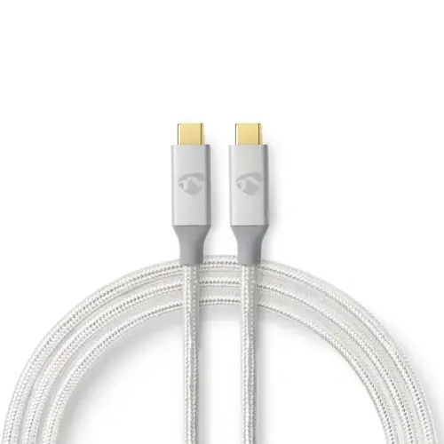 Cablu USB 3.2 Gen2x2 TYPE C tata-tata 20Gbps 1m 100W 5A argintiu Nedis