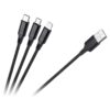 Cablu USB 3in1 1m Lighning iPhone TYPE C si micro USB REBEL RB-6005-100-B - imagine 2