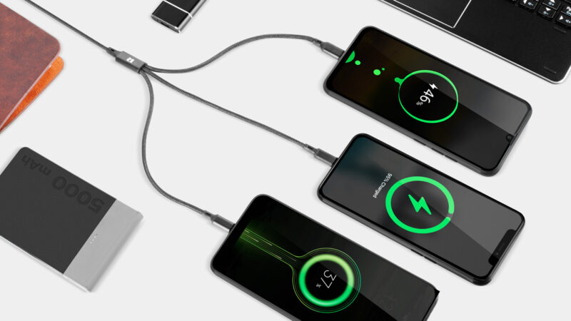 Cablu USB 3in1 1m Lighning iPhone TYPE C si micro USB REBEL RB-6005-100-B