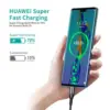 Cablu USB A - USB Type C 5A 25W 1.2m negru Choetech AC0013-BK - imagine 3