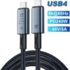 Cablu USB-C tata la USB-C tata 1m v3.0 240W 40Gbps 8K 60Hz - imagine 2