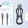 Cablu USB-C - USB-C PD 60W 1.2m negru textil XCC-1014 Choetech XCC-1014-BK - imagine 2