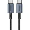 Cablu USB-C - USB-C PD 60W 1.2m negru textil XCC-1014 Choetech XCC-1014-BK